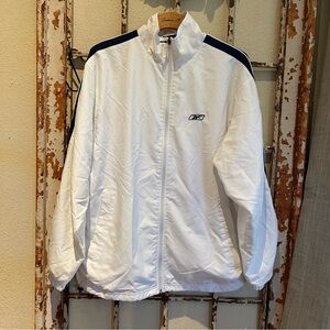 Vtg 70s nylon white Reebok jacket M